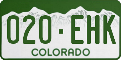 CO license plate 020EHK
