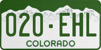 CO license plate 020EHL