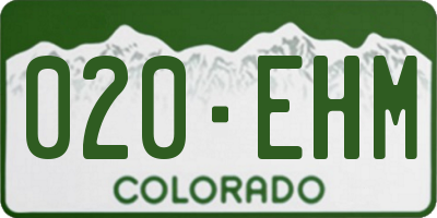 CO license plate 020EHM