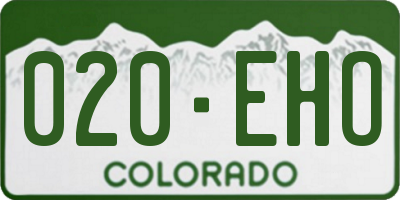 CO license plate 020EHO