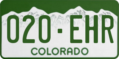 CO license plate 020EHR