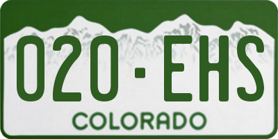 CO license plate 020EHS
