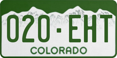 CO license plate 020EHT