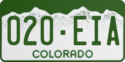 CO license plate 020EIA