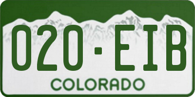 CO license plate 020EIB