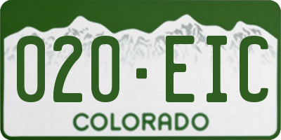 CO license plate 020EIC