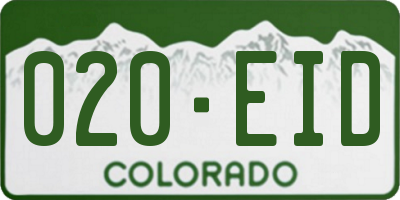 CO license plate 020EID