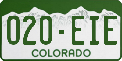 CO license plate 020EIE