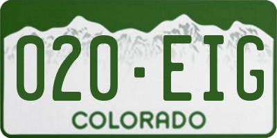 CO license plate 020EIG
