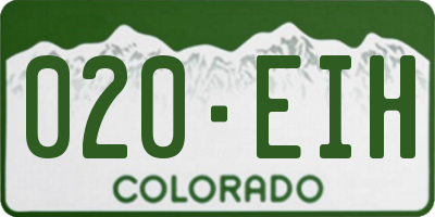 CO license plate 020EIH