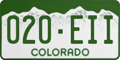 CO license plate 020EII