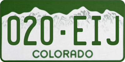 CO license plate 020EIJ