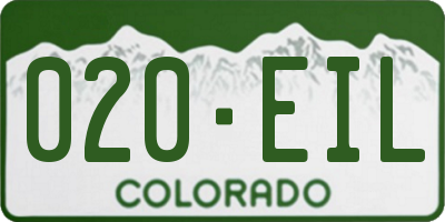 CO license plate 020EIL