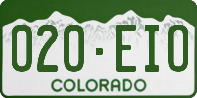 CO license plate 020EIO