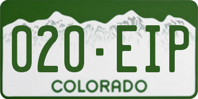 CO license plate 020EIP