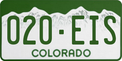 CO license plate 020EIS