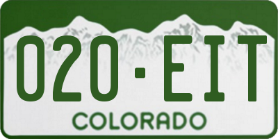 CO license plate 020EIT