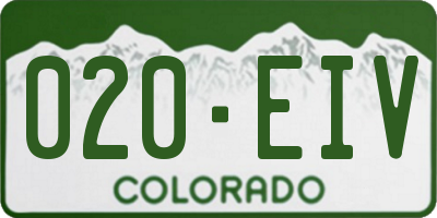 CO license plate 020EIV