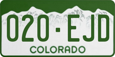 CO license plate 020EJD