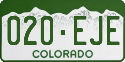 CO license plate 020EJE