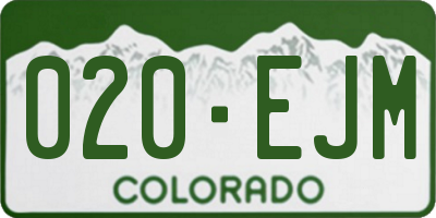 CO license plate 020EJM