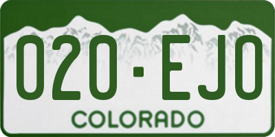 CO license plate 020EJO