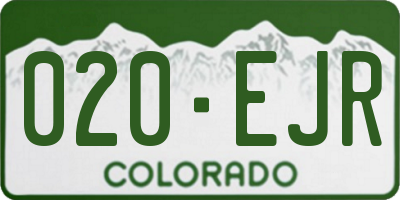 CO license plate 020EJR