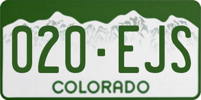 CO license plate 020EJS