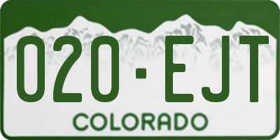 CO license plate 020EJT