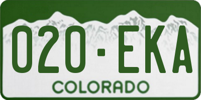 CO license plate 020EKA