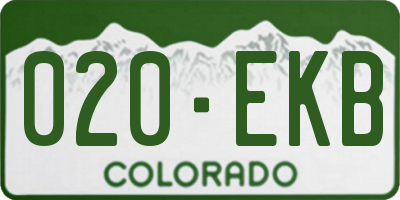 CO license plate 020EKB