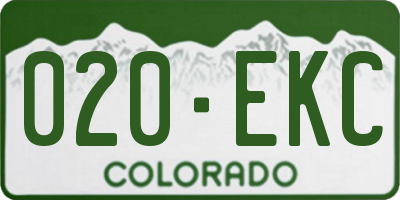 CO license plate 020EKC