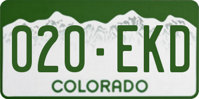 CO license plate 020EKD