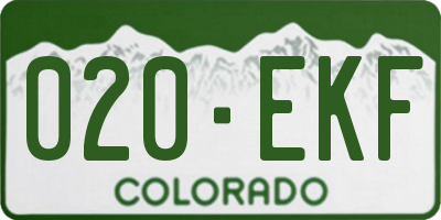 CO license plate 020EKF