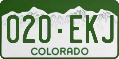 CO license plate 020EKJ