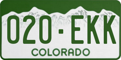 CO license plate 020EKK