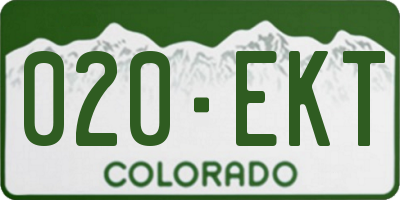 CO license plate 020EKT
