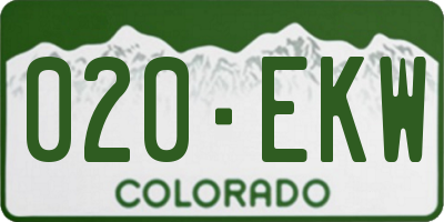 CO license plate 020EKW