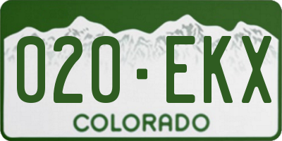 CO license plate 020EKX