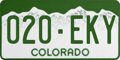 CO license plate 020EKY