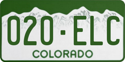 CO license plate 020ELC
