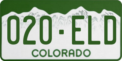 CO license plate 020ELD