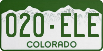 CO license plate 020ELE