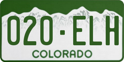 CO license plate 020ELH