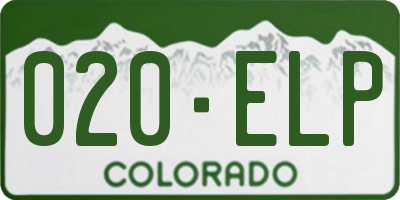 CO license plate 020ELP