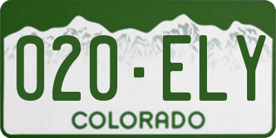 CO license plate 020ELY