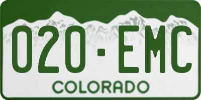 CO license plate 020EMC