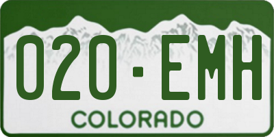 CO license plate 020EMH