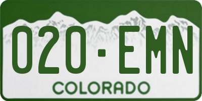 CO license plate 020EMN