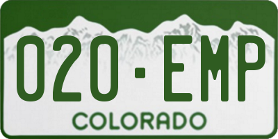 CO license plate 020EMP